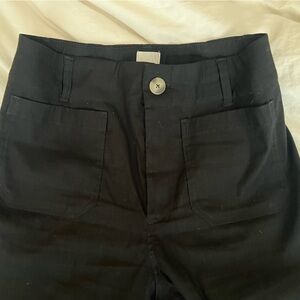 AnthropologieMaeve The Colette Cropped Wide Leg Pant Linen Edition Size 29 Black